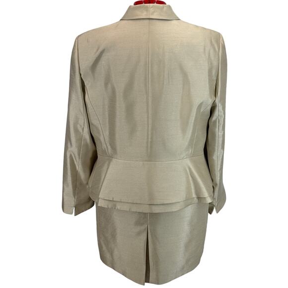 John Meyer Beige Professional Designer Skirt Jacket Suit Set Women 16 - Picture 5 of 10